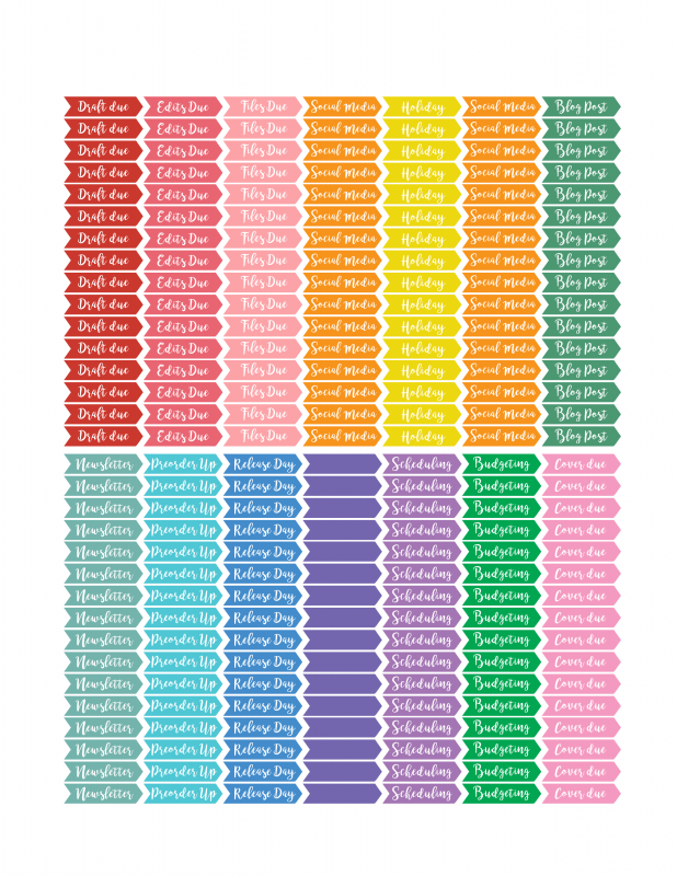 Schedule stickers for authors