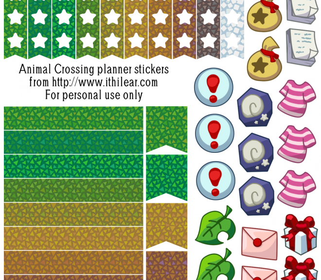 Free printable Animal Crossing planner stickers