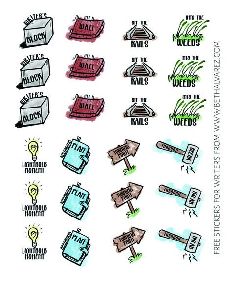 Preptober Freebie: Stickers for writers